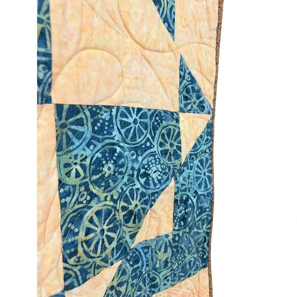 Quilts Of Honor Handmade Batik Patchwork Quilt Throw Twin Topper 66x52 Americana